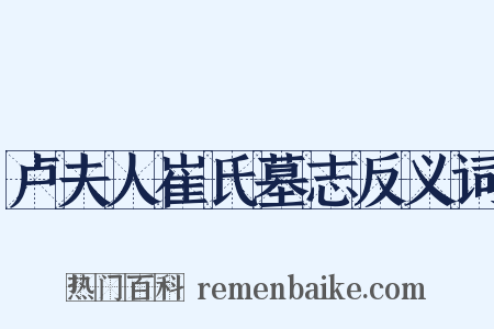 卢夫人崔氏墓志反义词是什么意思的图片